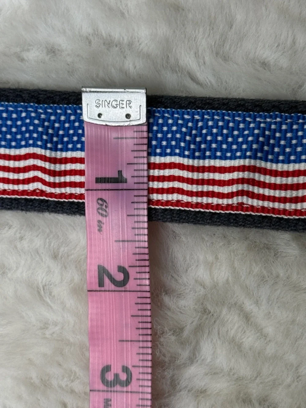 Vineyard Vines Brown Leather American Flag Web Belt Kids 30 Made USA Brass Buckl